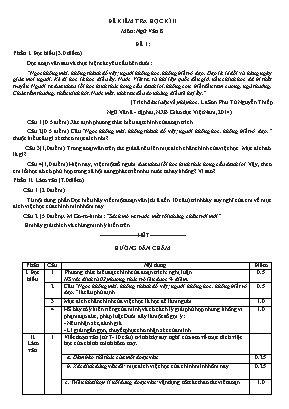 Bộ đề kiểm tra học kỳ II môn Ngữ văn Lớp 8 - Năm học 2016-2017 (Có đáp án)